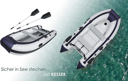 📦📦Last Day 49% OFF Inflatable Boat 3.20 m for 4 People - Wave Motor Suitable Leisure Boat Paddle Boat Motor Boat Fishing Boat - with 2 Benches - Aluminium Base Paddle Pump Repair Kit & Bag Inflatable PVC