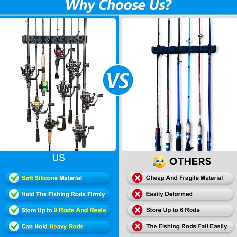 🔥Wall Mounted Fishing Rod Rack